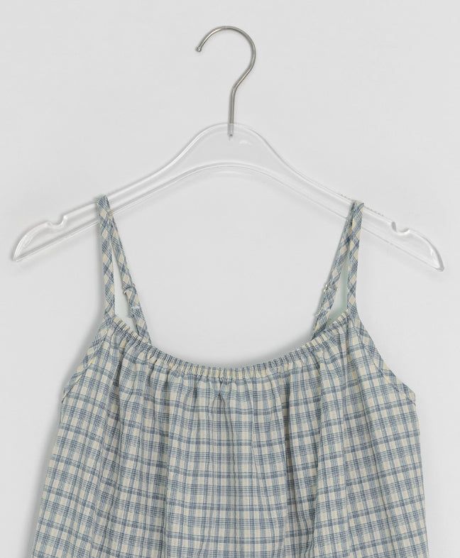 Yuhari Check Tiered Bustier Sleeveless Blouse