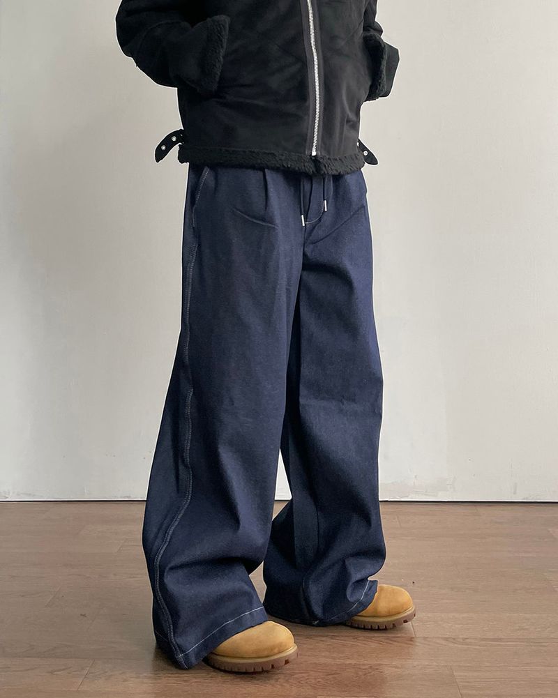 Leon Lettering Denim Pants