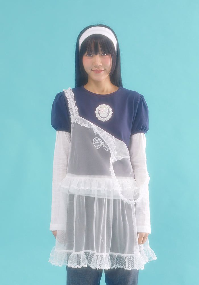 layered puff top_navy