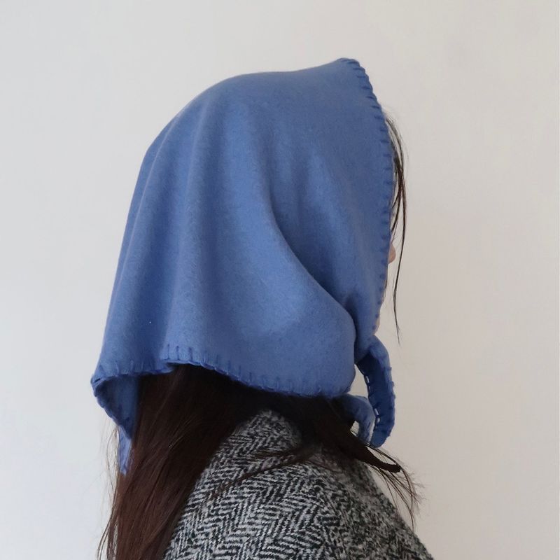 Wool Stitch Hair Scarf_Blue