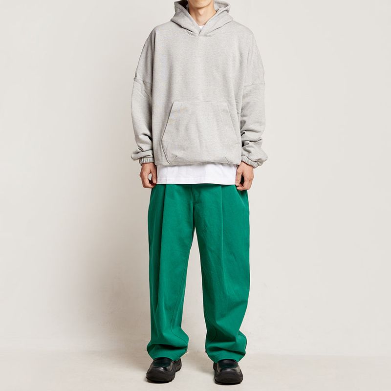 DAMP WIDE FIT ONE TUCK PANTS_GREEN