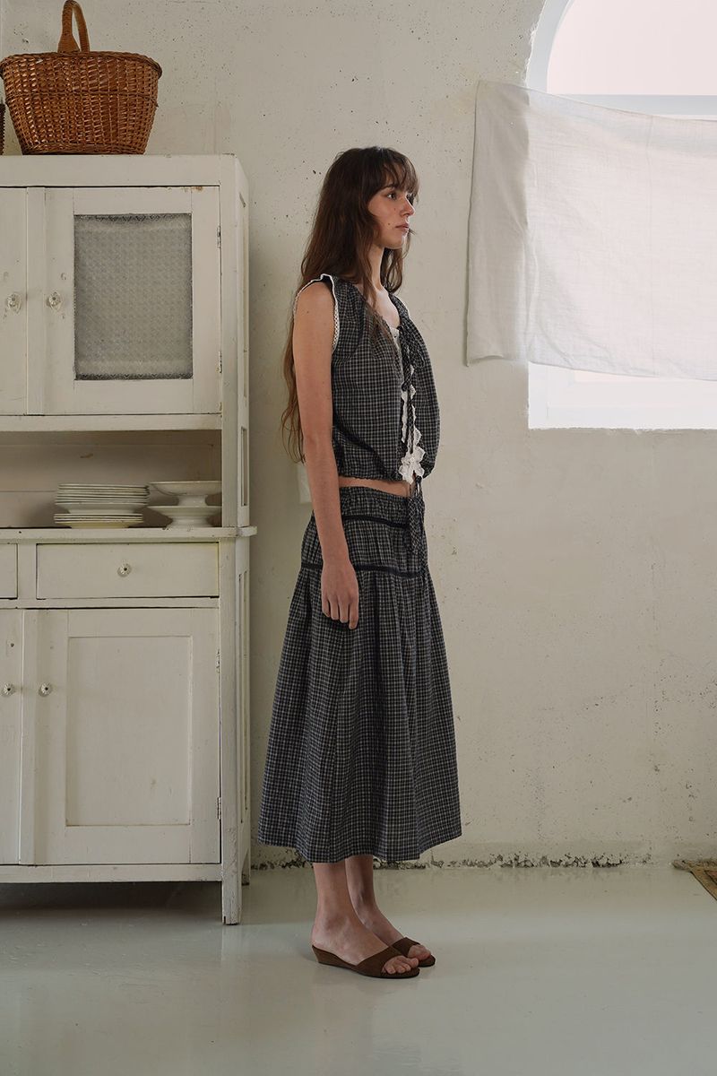 Plain band skirt_check