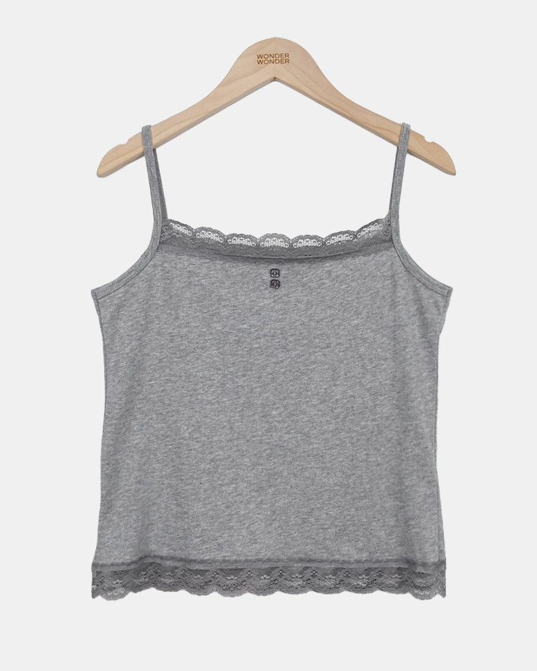 Leco Button Lace Sleeveless Top
