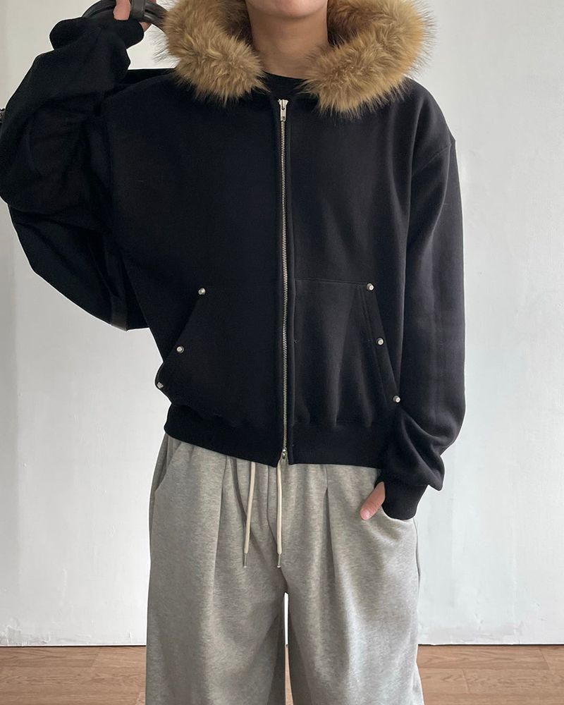 IDF（アイディーエフ）の「Fuzz Crop Napping Zip-up Hoodie（Tops）」