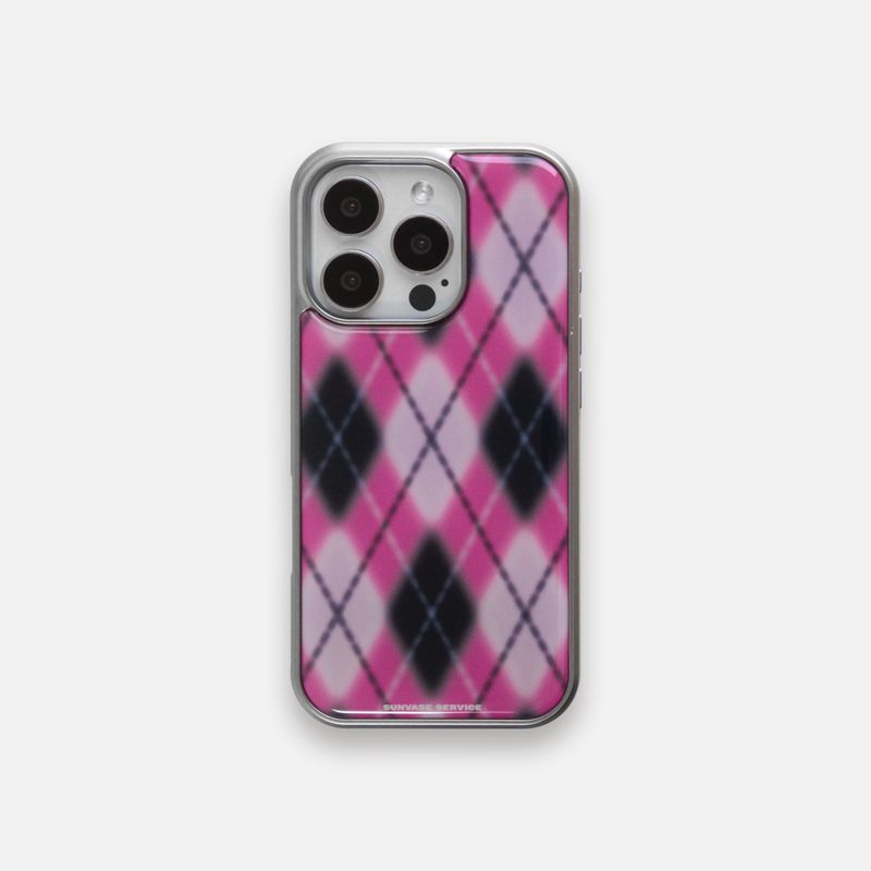 sunvase service(サンベースサービス)の「ARGYLE BLUR CASE_PINK (silver epoxy)(Smartphone Accessories)」