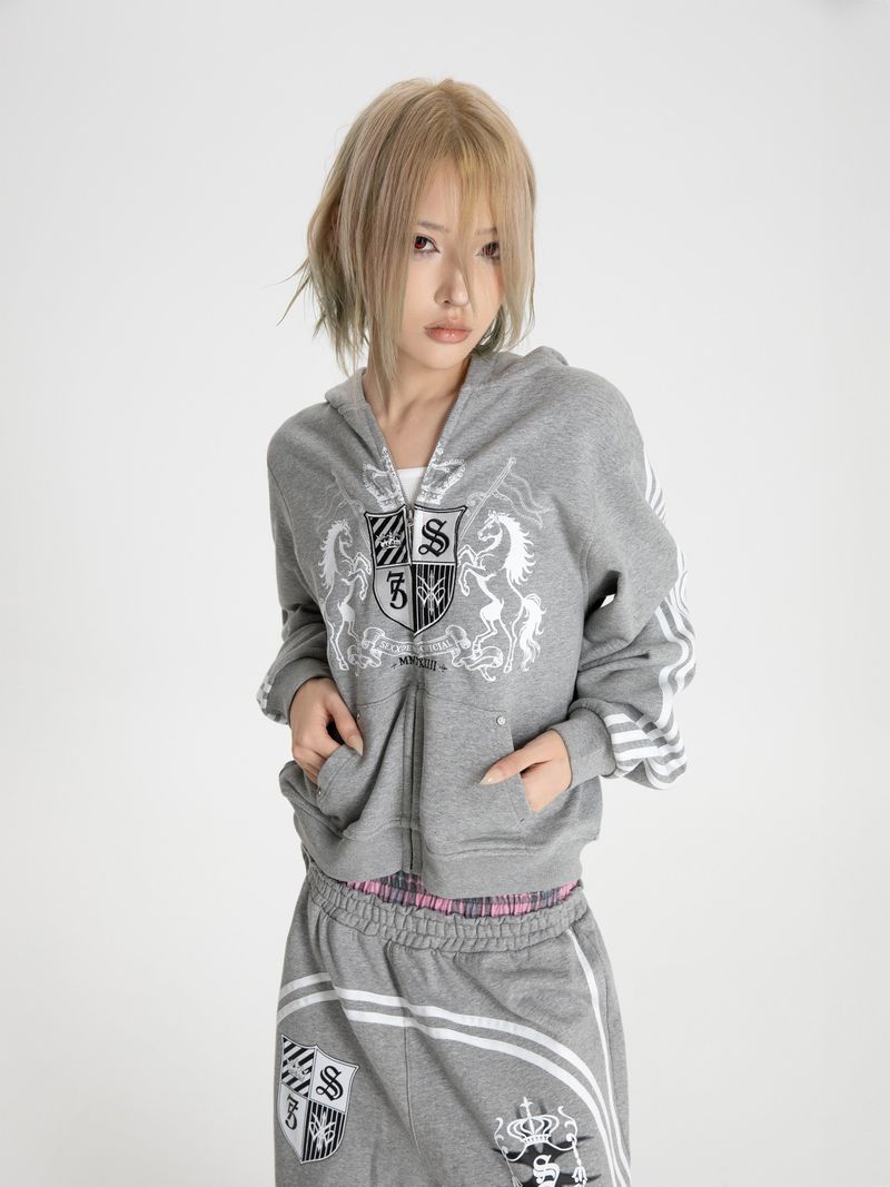 SEXXDEVIL Embroidered Stripe Zip Jacket