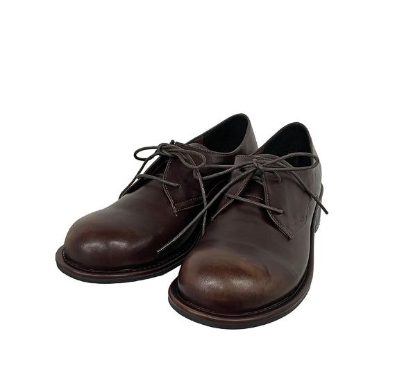 School Round Lace-up Loafers