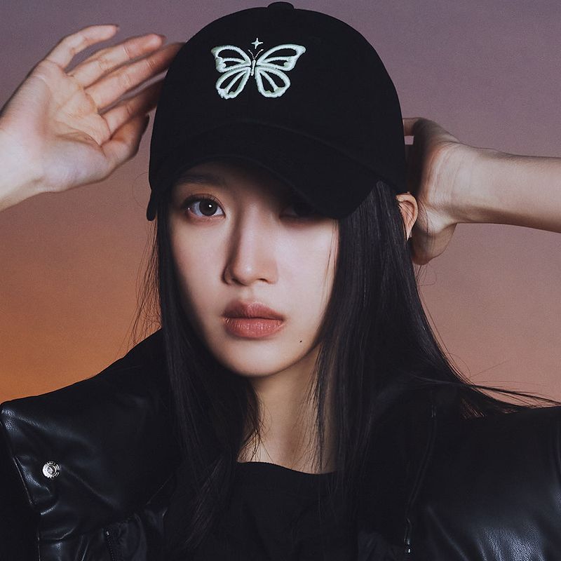 VINTAGE BUTTERFLY BLINK BALL CAP_PINK