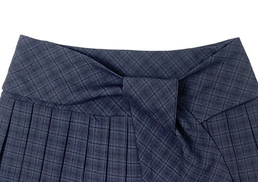 Chete Knot Check Pleats Mini Skirt