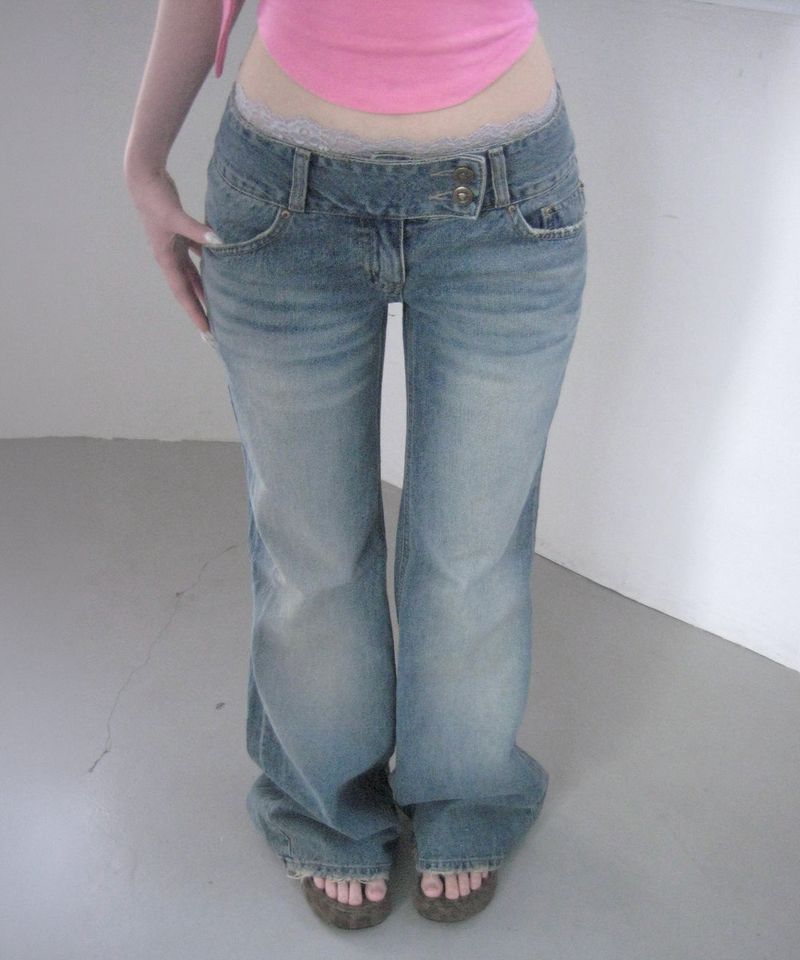 meego（ミーゴ）の「low rise vintage denim pt（Pants）」