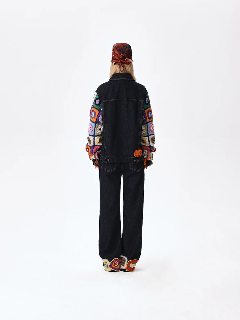 13DE MARZO Square Pattern Denim Jacket