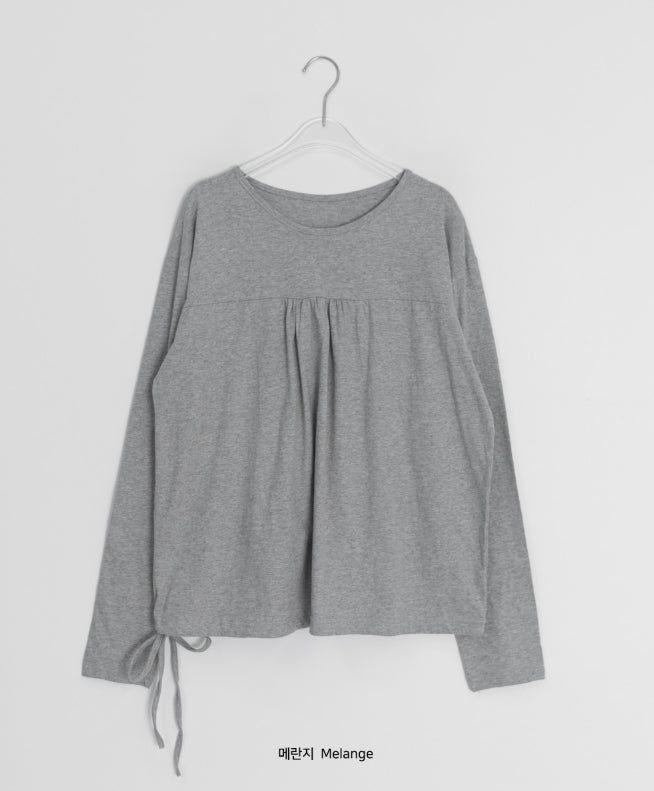 Raneehi Shirring Ribbon Long Sleeve Tee