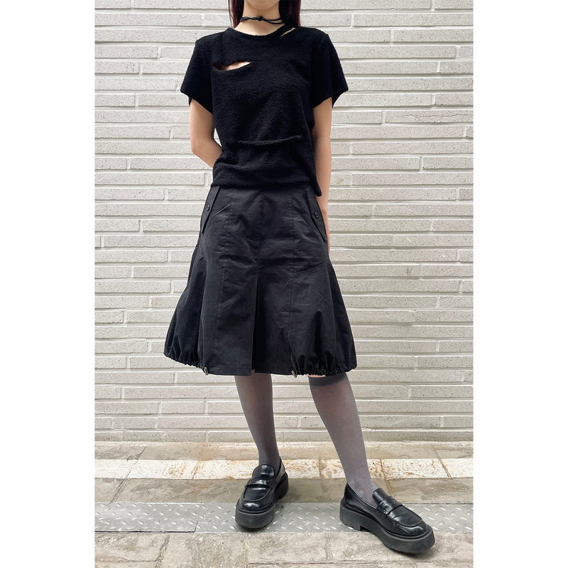 PUMPKIN STRING SKIRT : BLACK