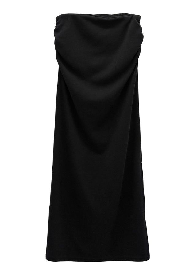Match Shirring Slit Long Skirt