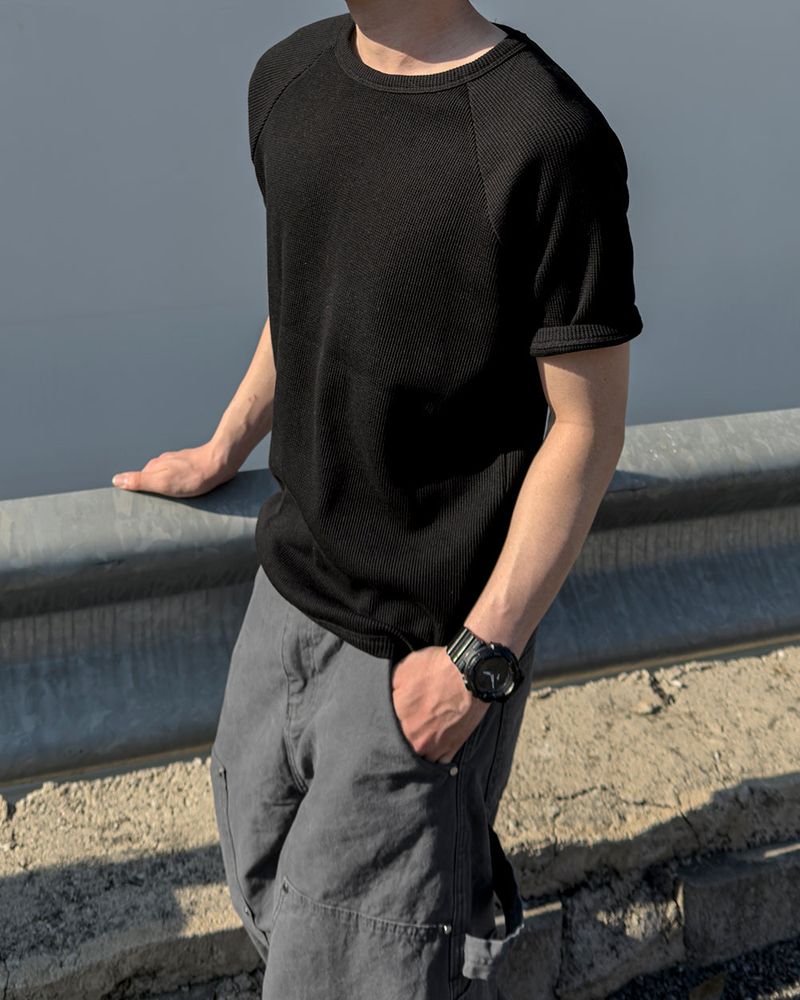 Morph Waffle Raglan Short Sleeve T-Shirt