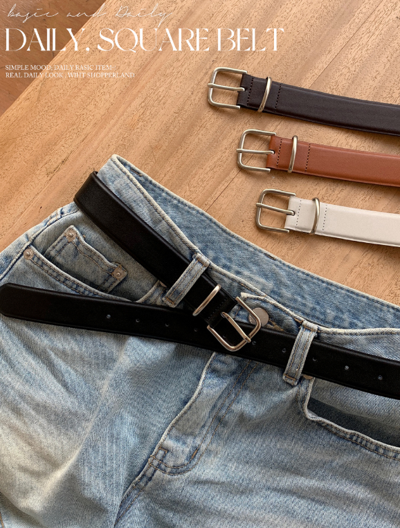 SHOPPERLAND(ショッパーランド)の「Daily Square Leather Belt (4color)(Fashion Accessories)」