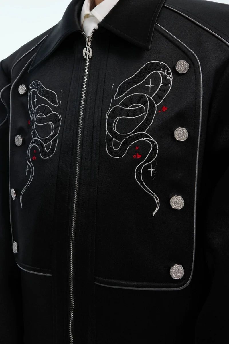 Sequin Embroidered Track Jacket