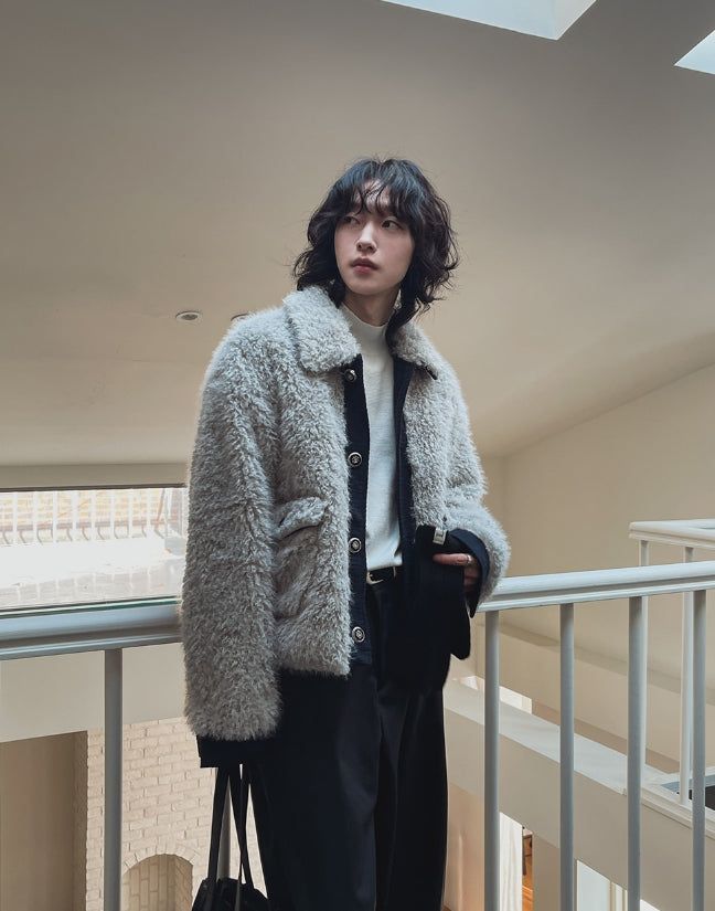 Superior tweed fur jacket