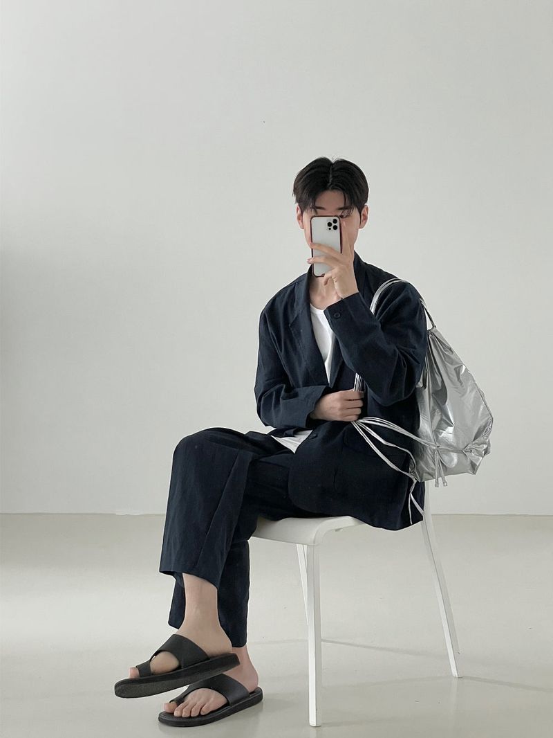 Basic Linen set up blazer jk