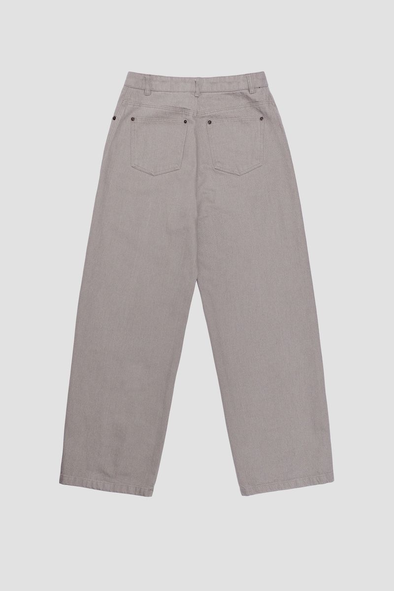 Washed straight leg pants, Beige