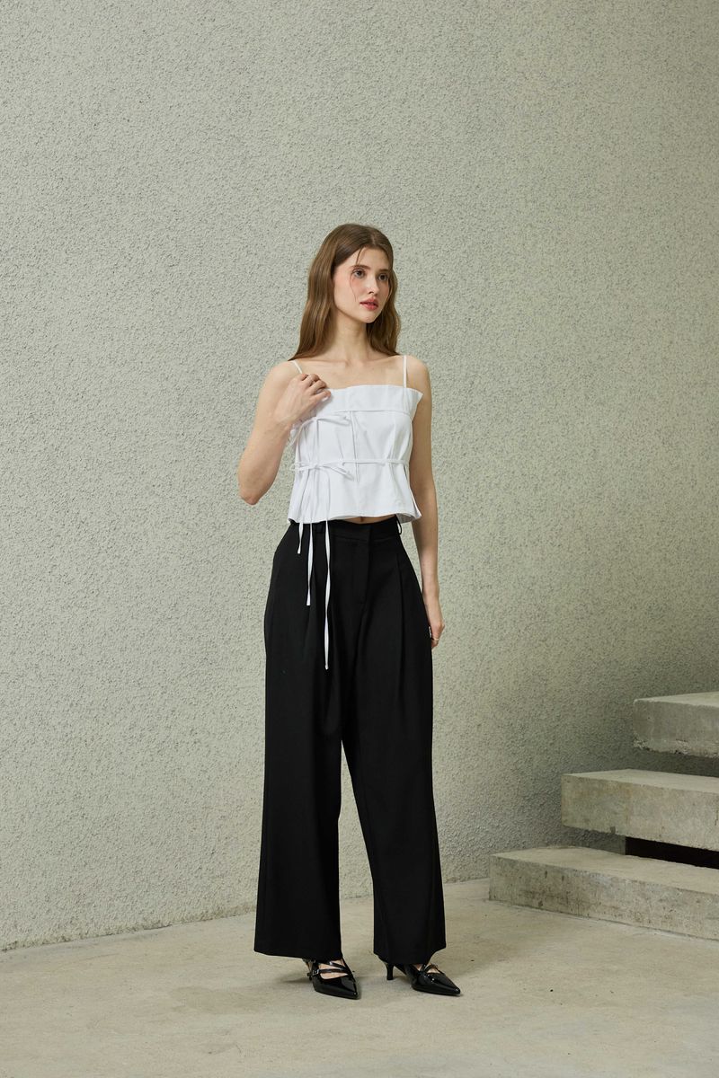TOMO WIDE SLACKS / BLACK