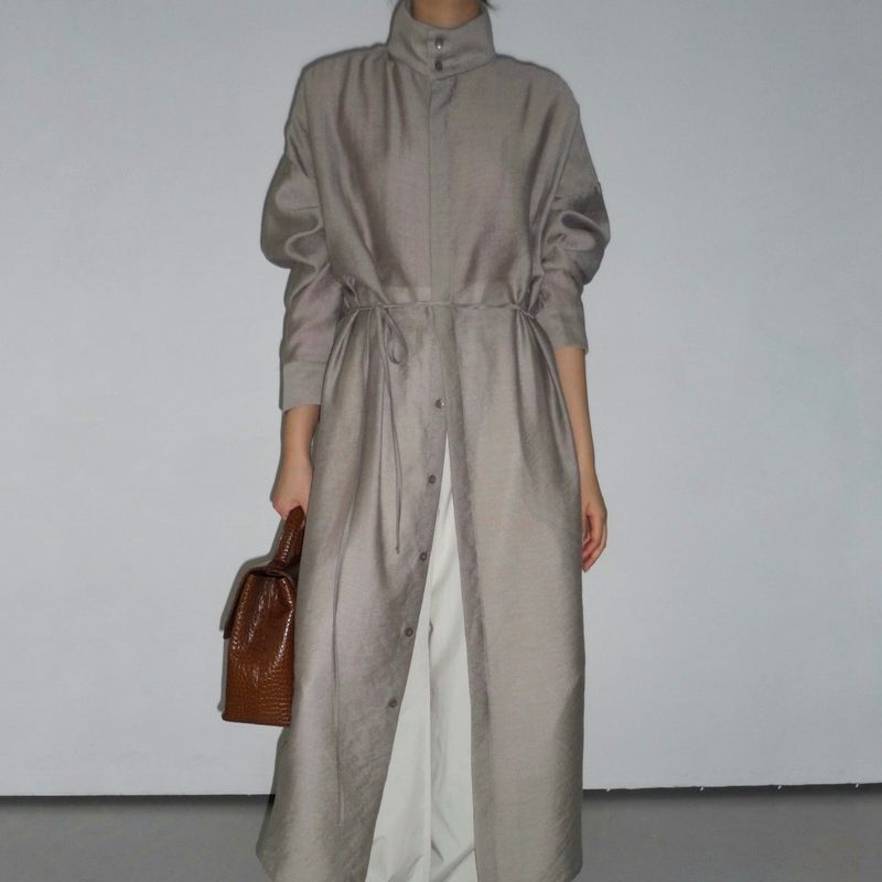 apoem(アポエム)の「Shine Neck Long Shirt - 3colors(Tops)」