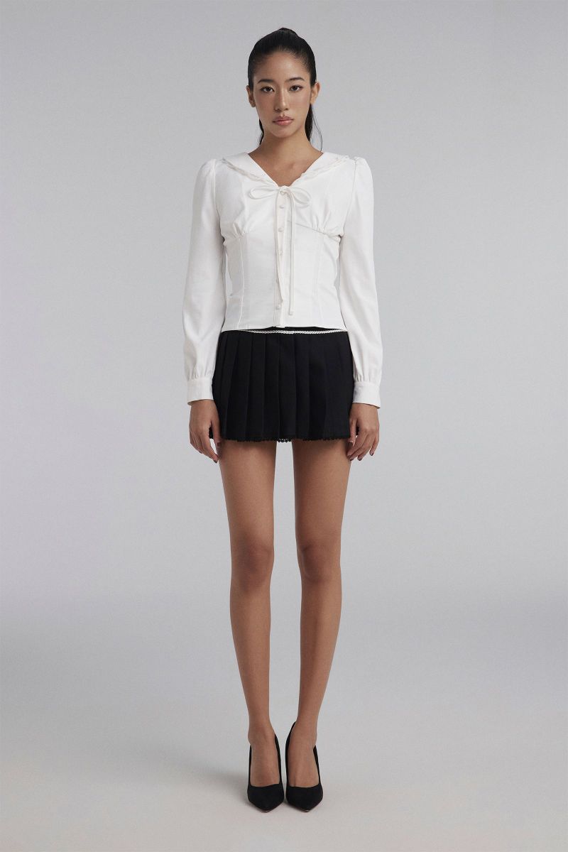 Dreamy Ribbon Blouse, White