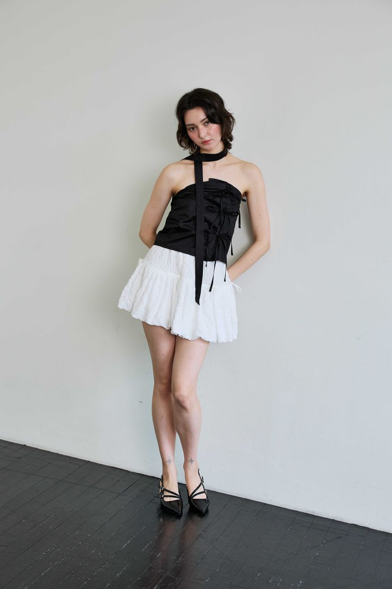ELFIN SCARF TOP / BLACK