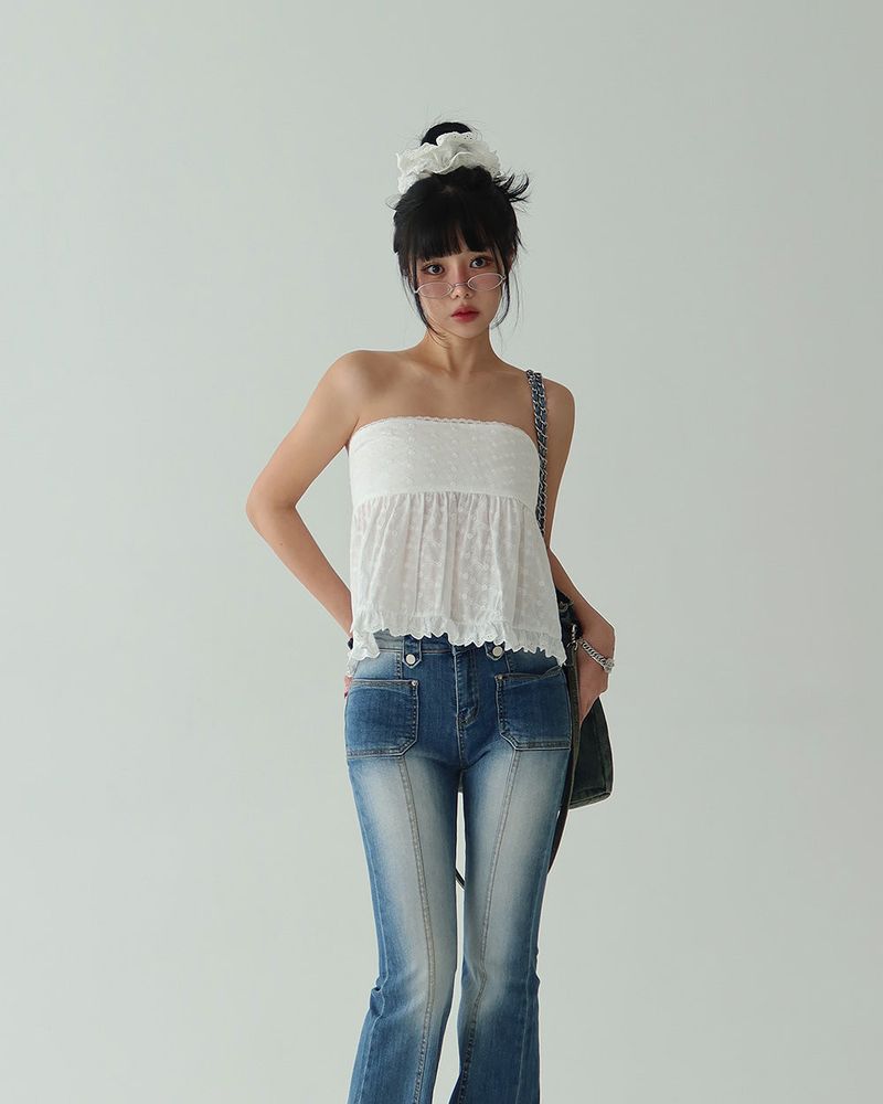 Qwz Pocket Washing Bootcut Jeans