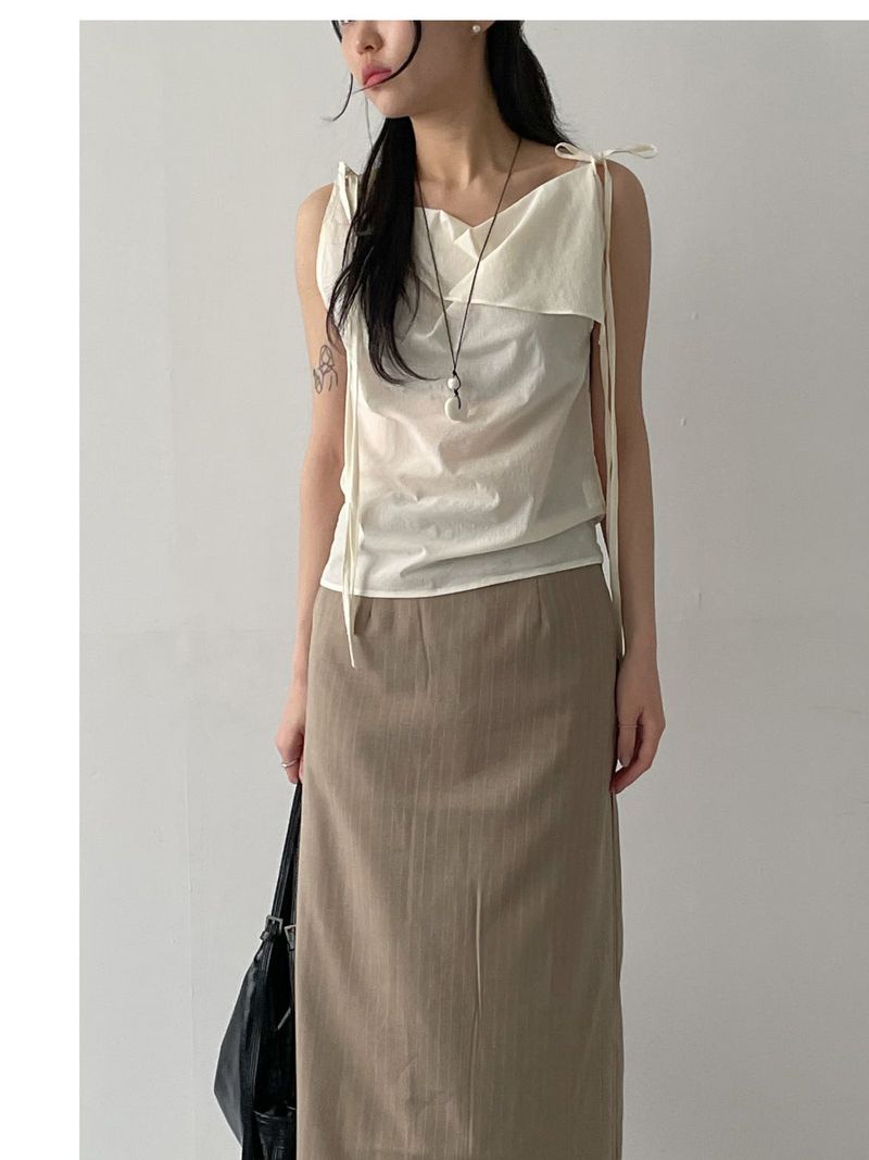 Rivet Stripe H-Line Skirt