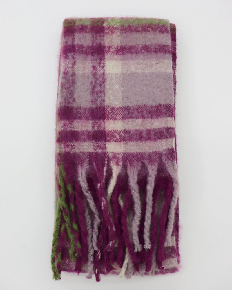 [4 colors] Pran Winter Long Checkered Muffler