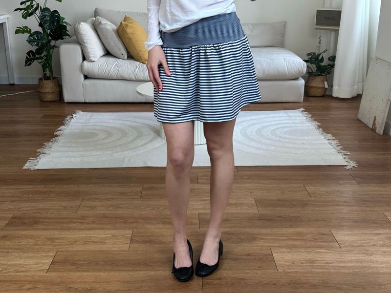 stripe flare mini skirt