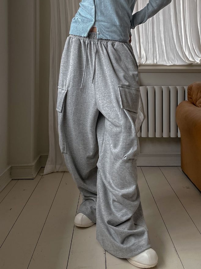 Hack Wide Big Pocket Sweat Cargo Pants
