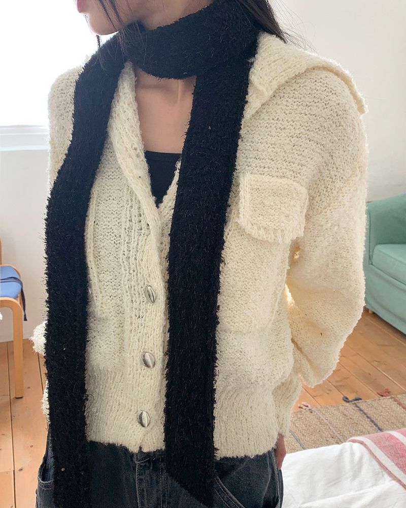 Lendon vintage snow long knit muffler