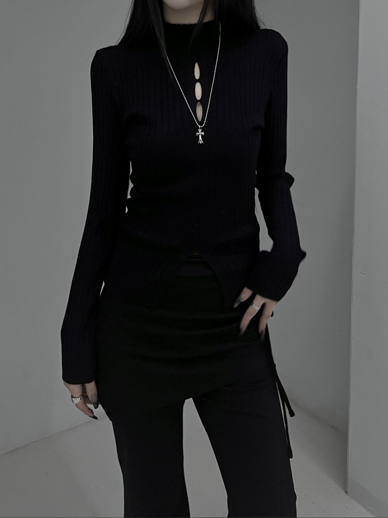 three slit ribbed knit