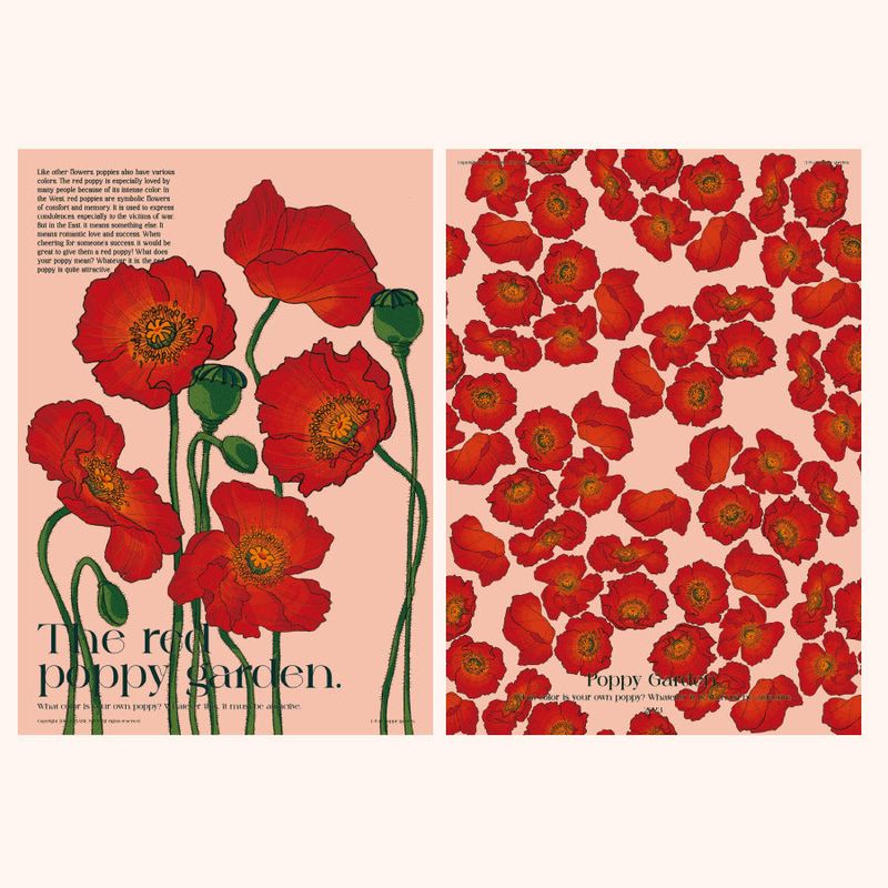 Red Poppy (Deco Paper) A3 POSTER