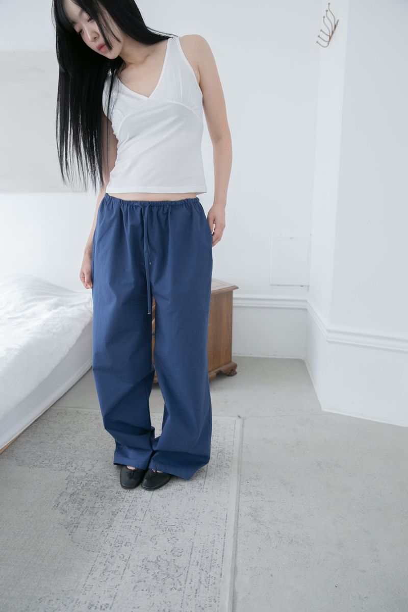 blue cotton banding pants(2colors)