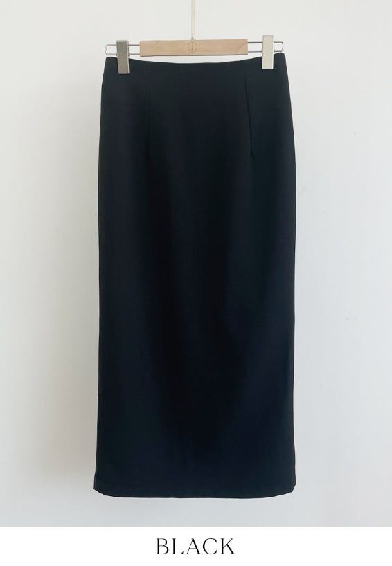 Laend Cool Basic Back Slit H-Line Skirt