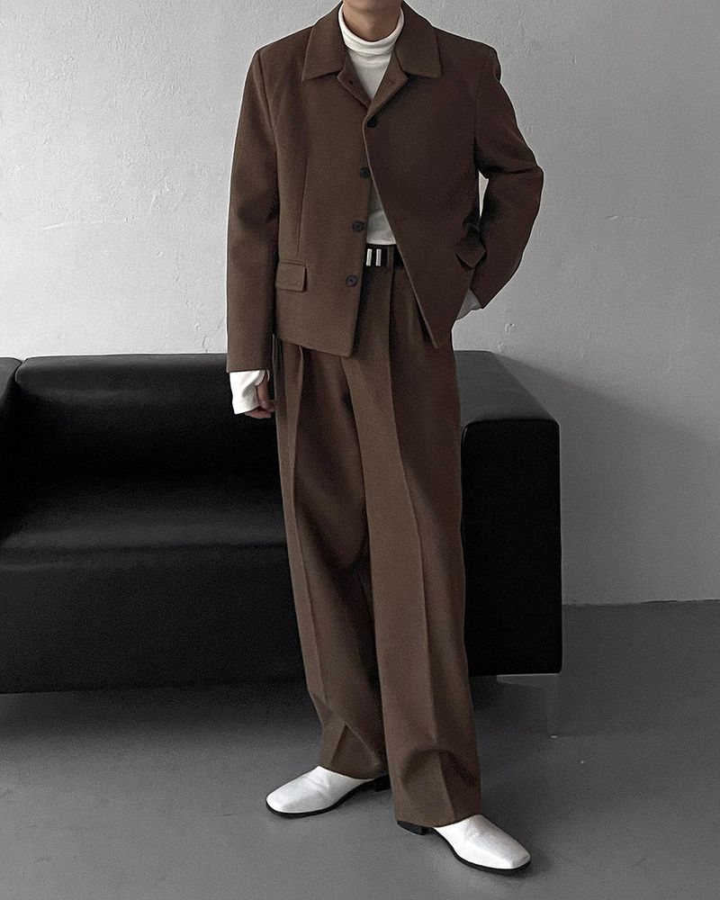 CR Youth shuffle two-tuck wool wide pants (3 colors)