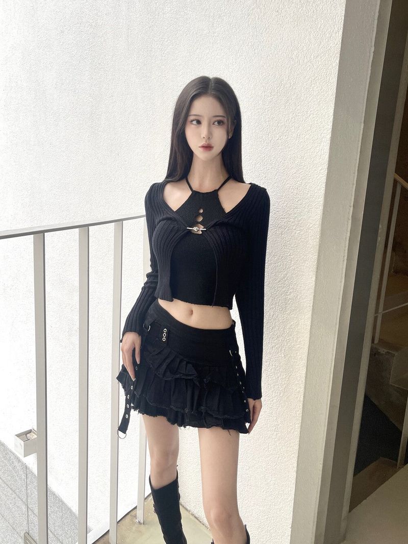 1093. Eyelet strap cancan mini sk