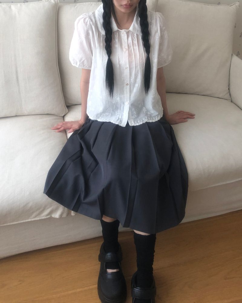 Newen Pleated Midi Skirt