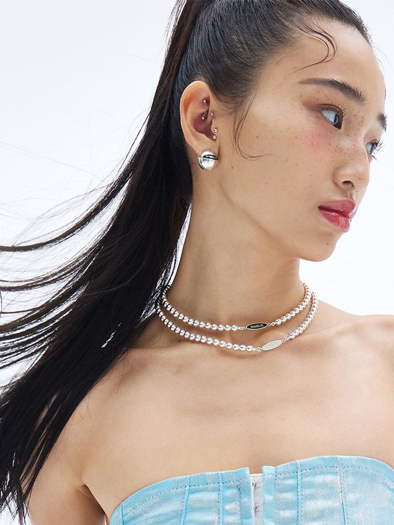 GREEN TAG BALL EARRINGS