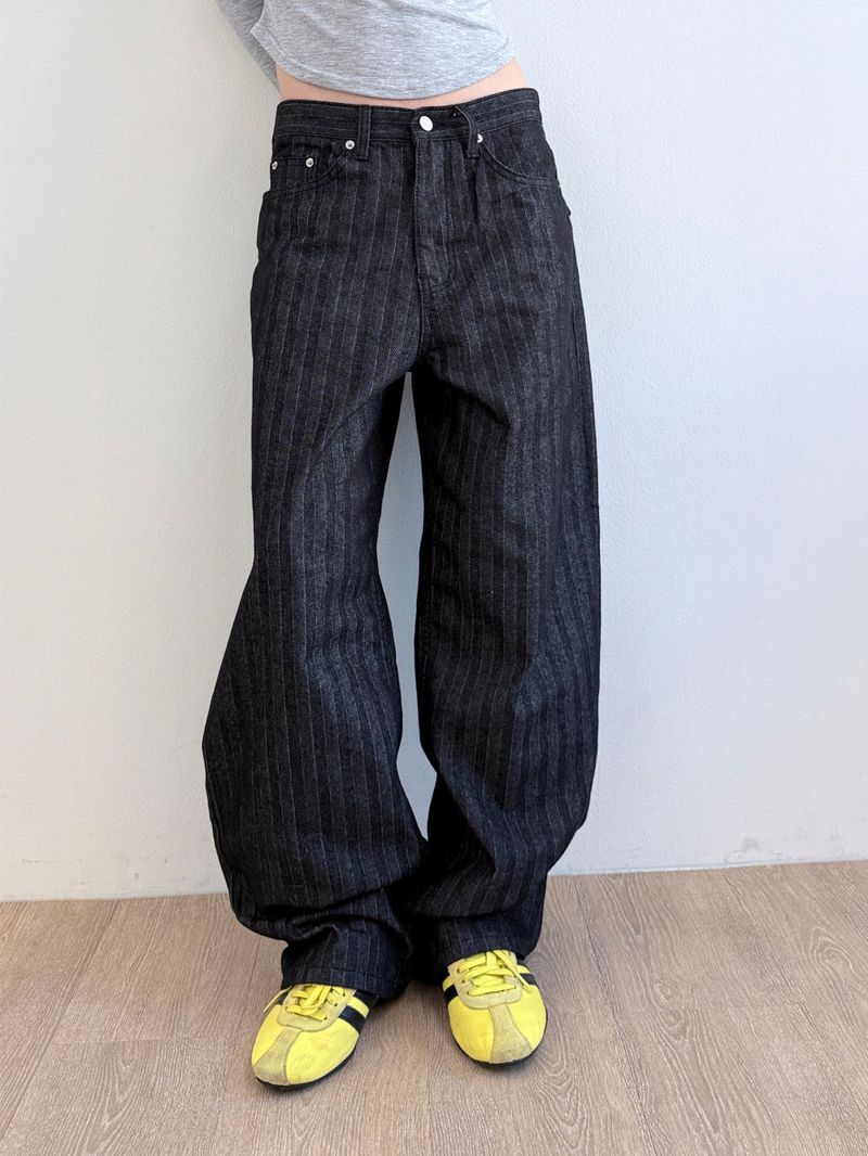  STRIPE BALLOON WIDE PANTS
