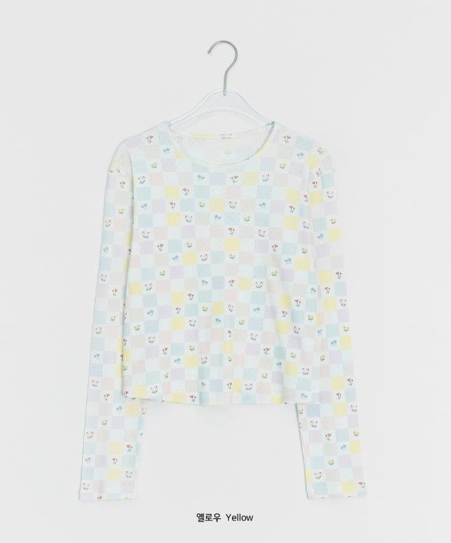 Hideni Flower Patchwork Punching T-shirt