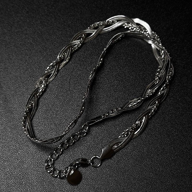 Titanium Steel Twist Chain Choker Necklace