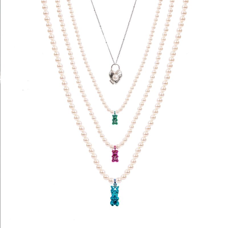 Petit Bear Pearl Necklace_Green