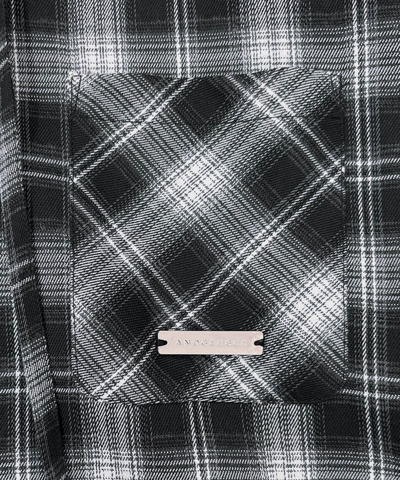 UNISEX チェックフーディシャツ