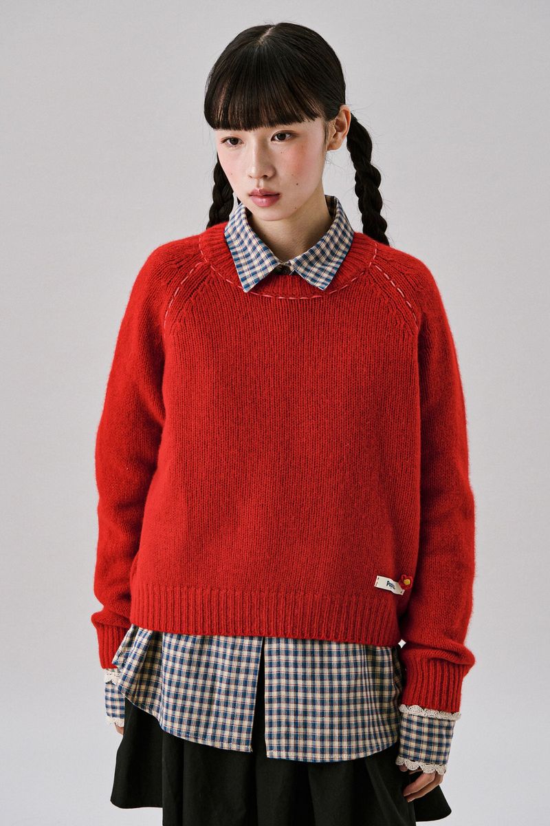 Pals Round Wool Knit [Red]