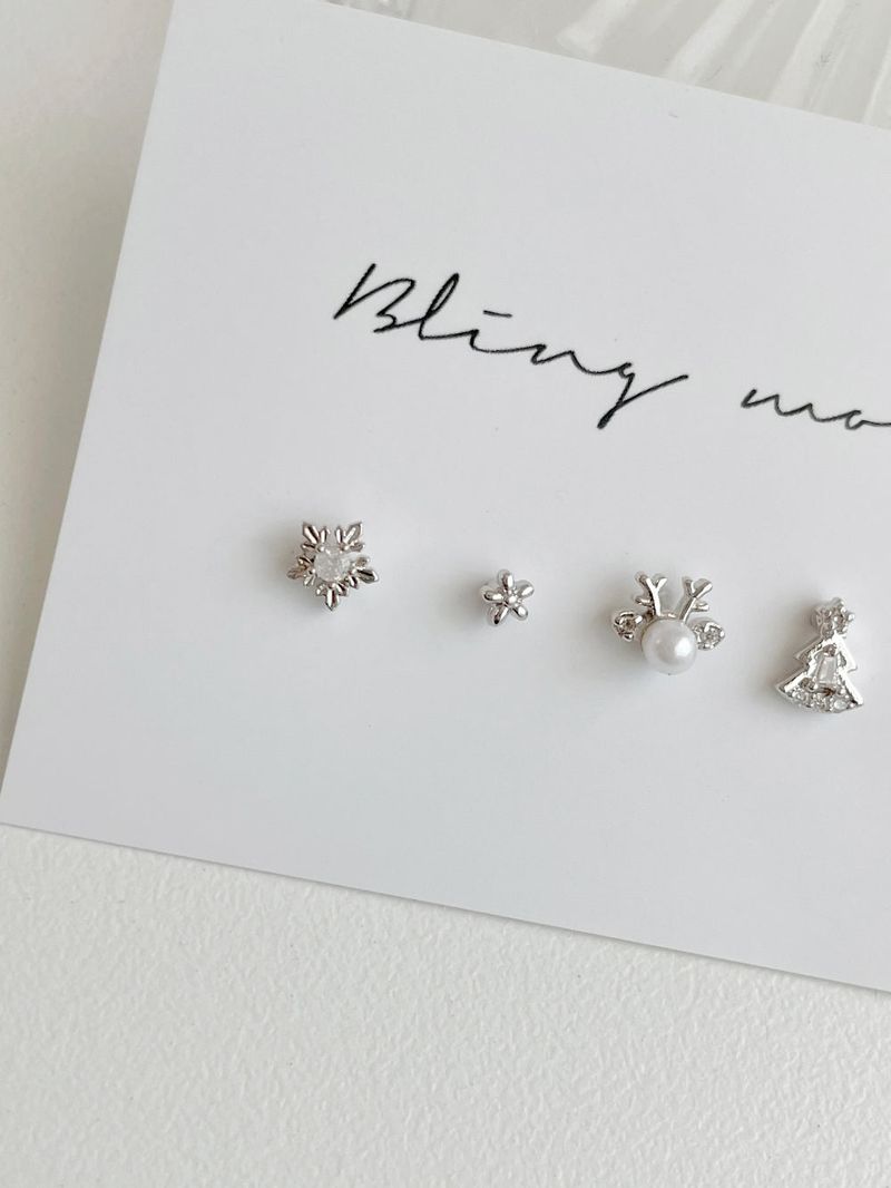 [5 set] white winter piercing set