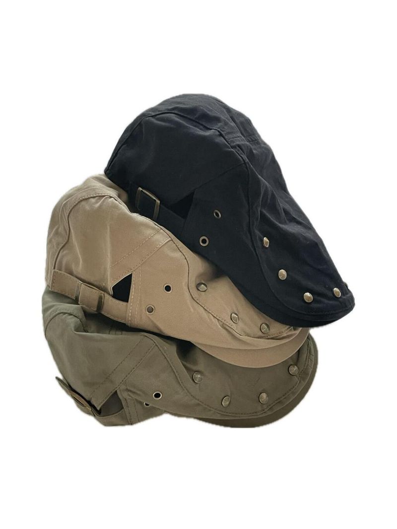 Stud newsboy flat cap